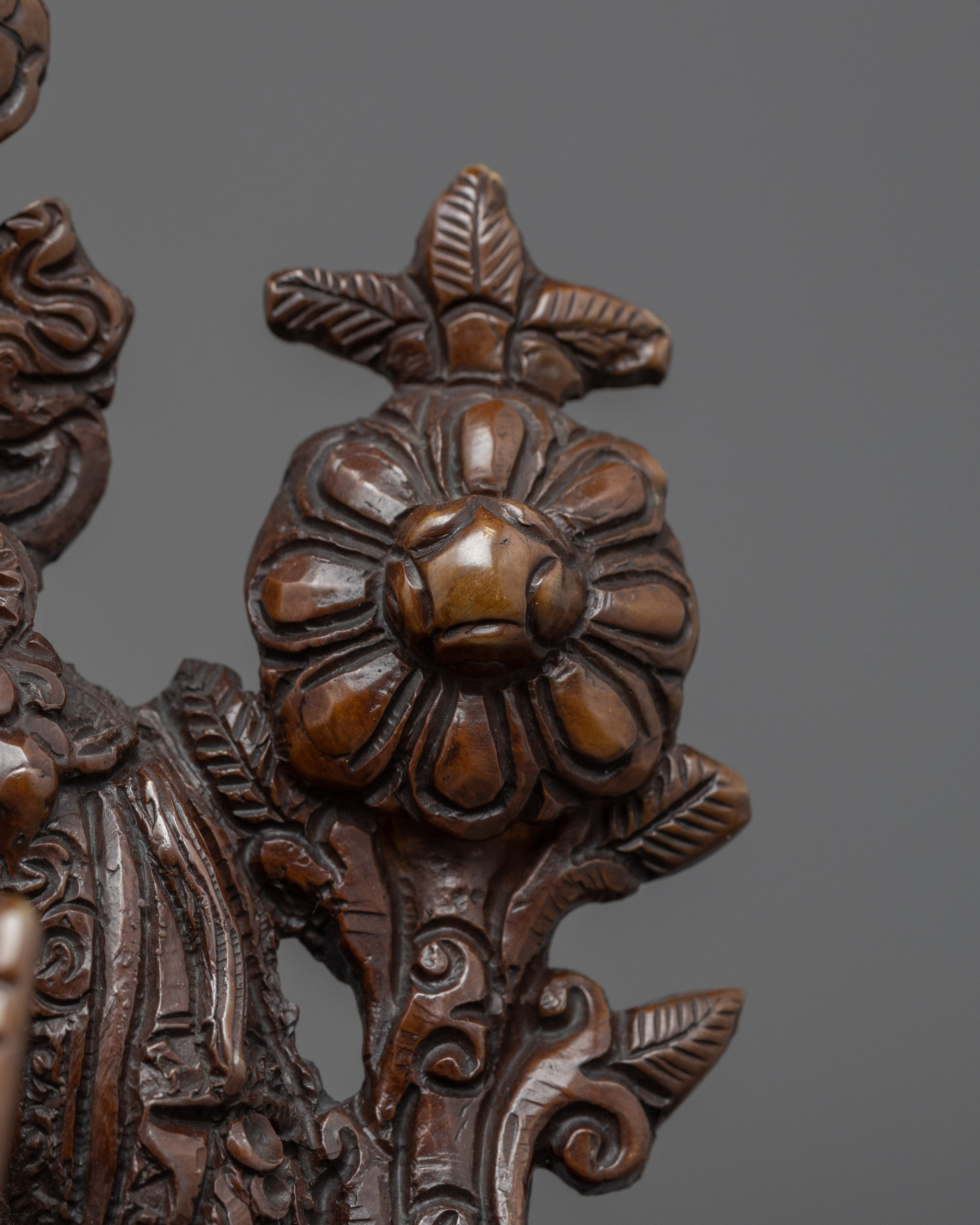 Hand-Carved White Tara Goddess Sculpture | Tibetan Oxidised Copper Sculpture