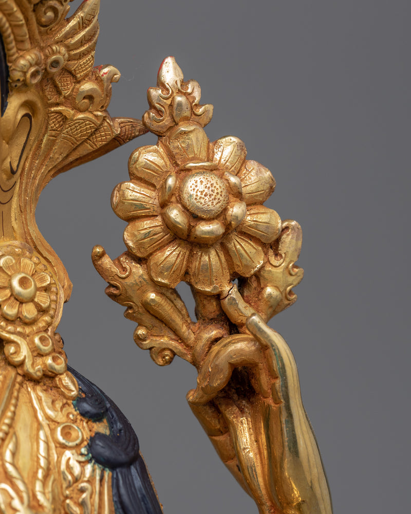Golden Statue For 4 Arm Chenrezig Practice | Traditionally Made Art