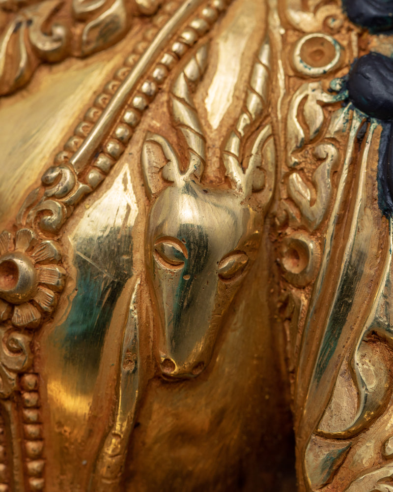 Golden Statue For 4 Arm Chenrezig Practice | Traditionally Made Art