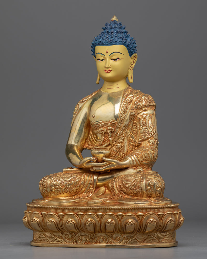 24K Gold Buddha Amitabha Statue | Traditionally Handcrafted Buddha Statue