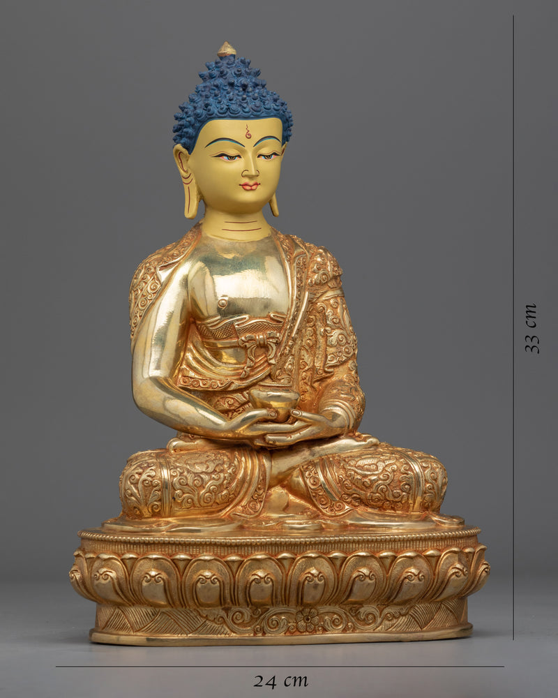 24K Gold Buddha Amitabha Statue | Traditionally Handcrafted Buddha Statue