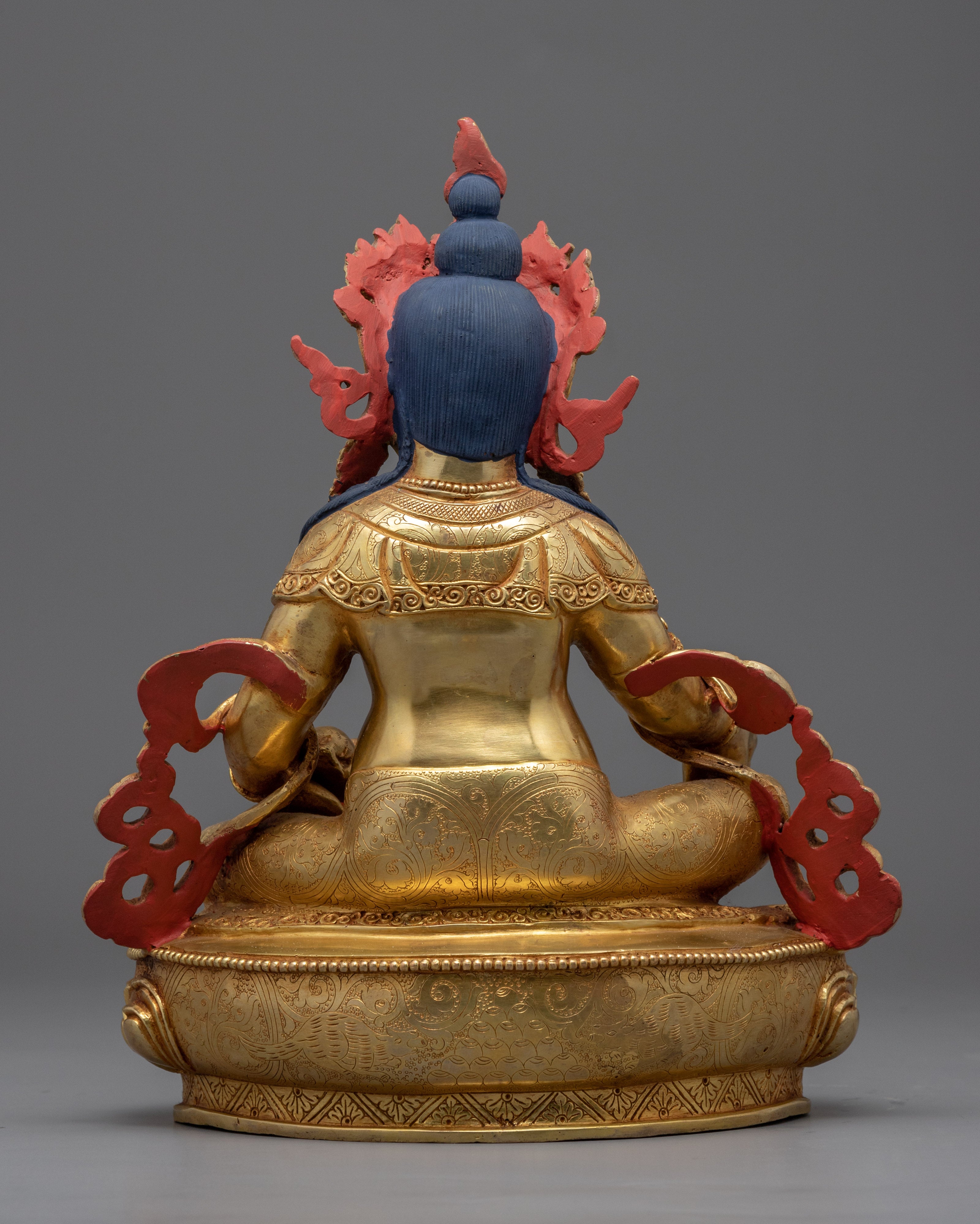 Traditionally Hand-Carved Dazambhala Statue | Buddhist Wealth Deity Statue