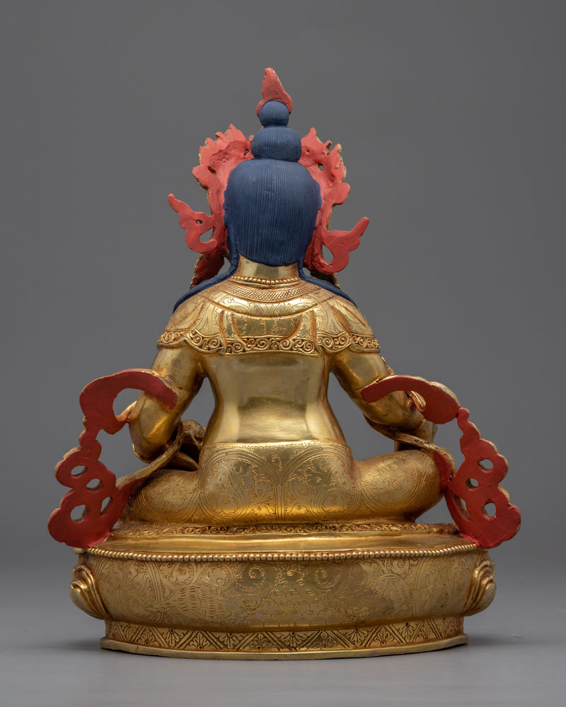 Traditionally Hand-Carved Dazambhala Statue | Buddhist Wealth Deity Statue