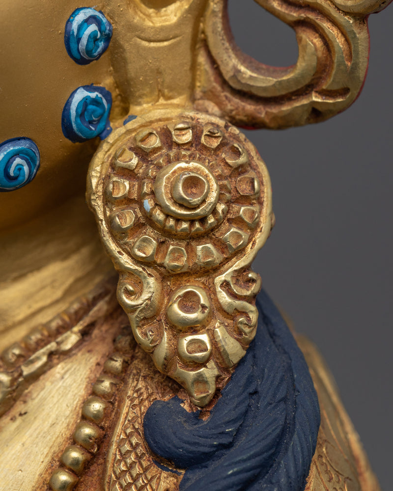 Traditionally Hand-Carved Dazambhala Statue | Buddhist Wealth Deity Statue