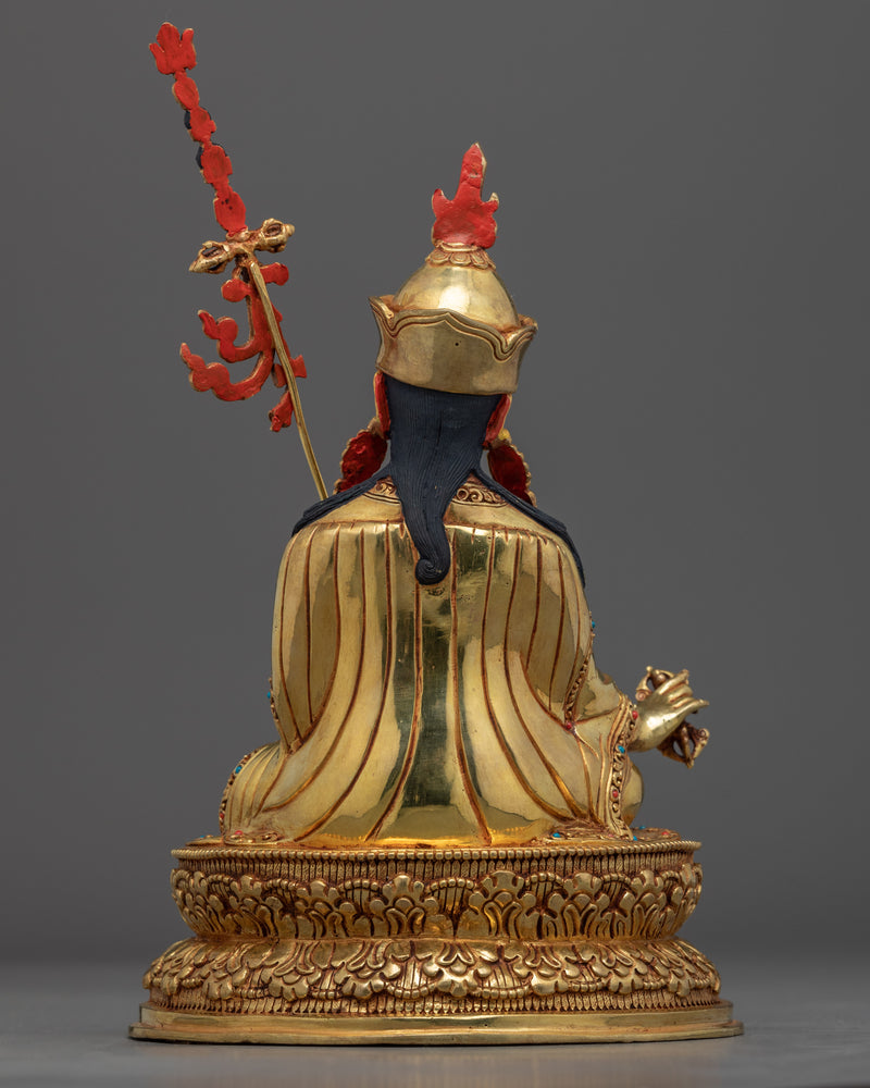 Master Padmasambhava Guru Rinpoche Statue | Traditional Gold-Gilded Religious Statue
