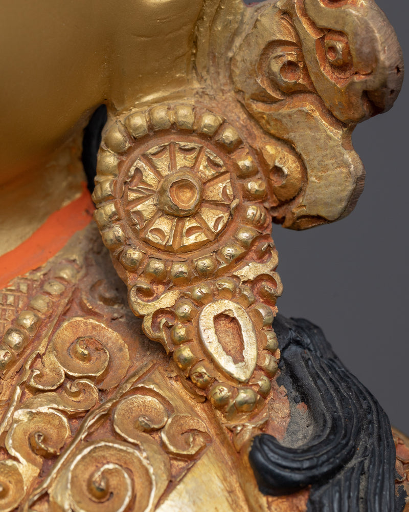 Gold-Gilded Guru Padmasambhava Mantra Statue | Lotus Born Guru Rinpoche Satue