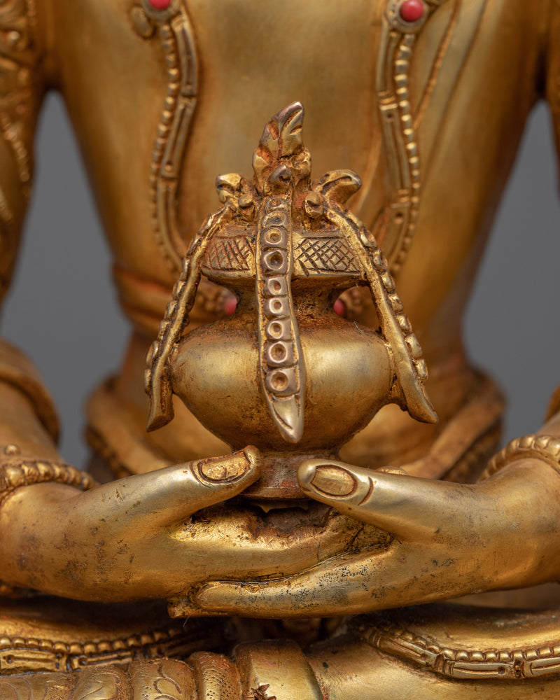 Amitayus Long Life Sutra  | Hand-Carved Celestial Buddha Statue For Practitioner