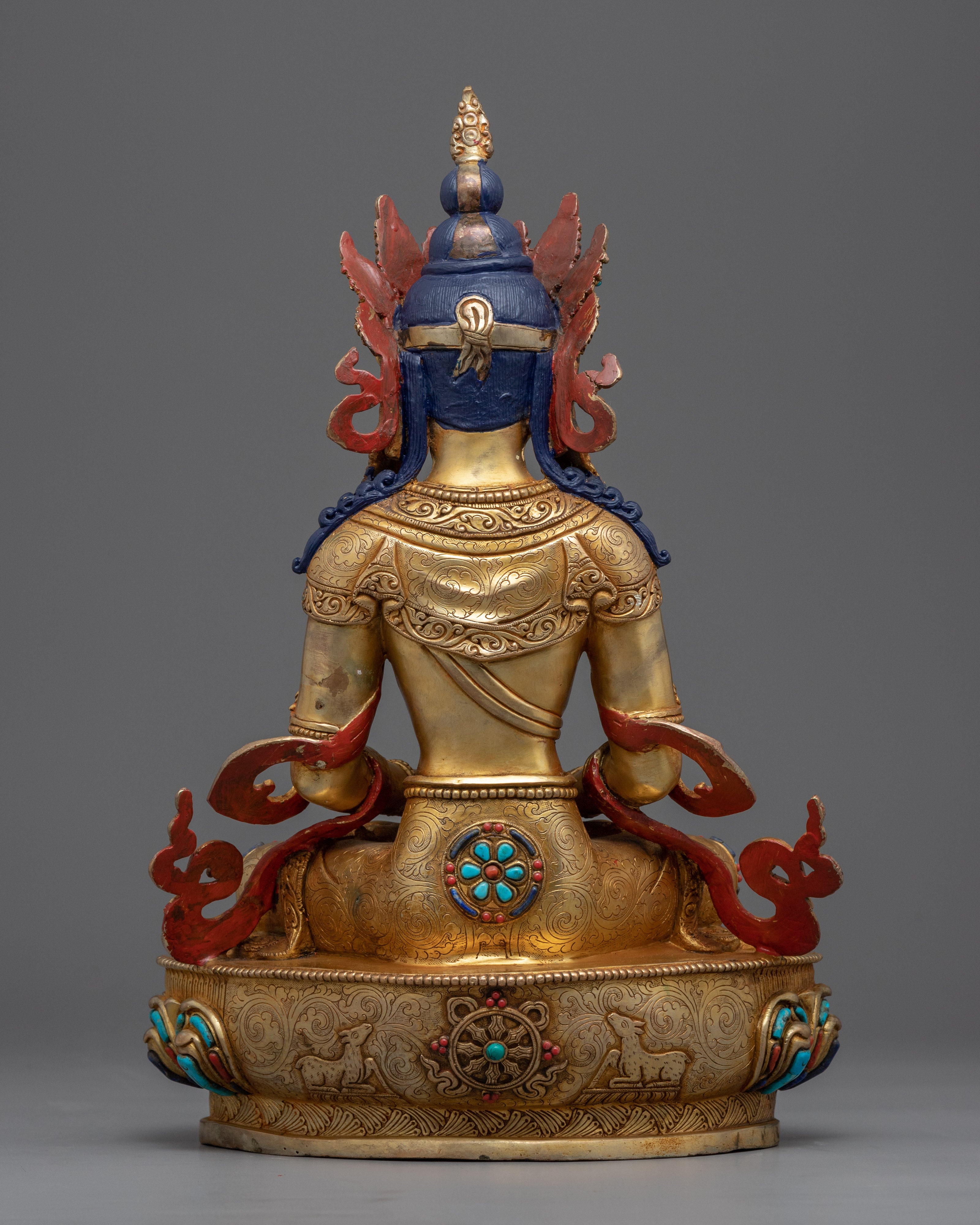 Amitayus Long Life Sutra  | Hand-Carved Celestial Buddha Statue For Practitioner