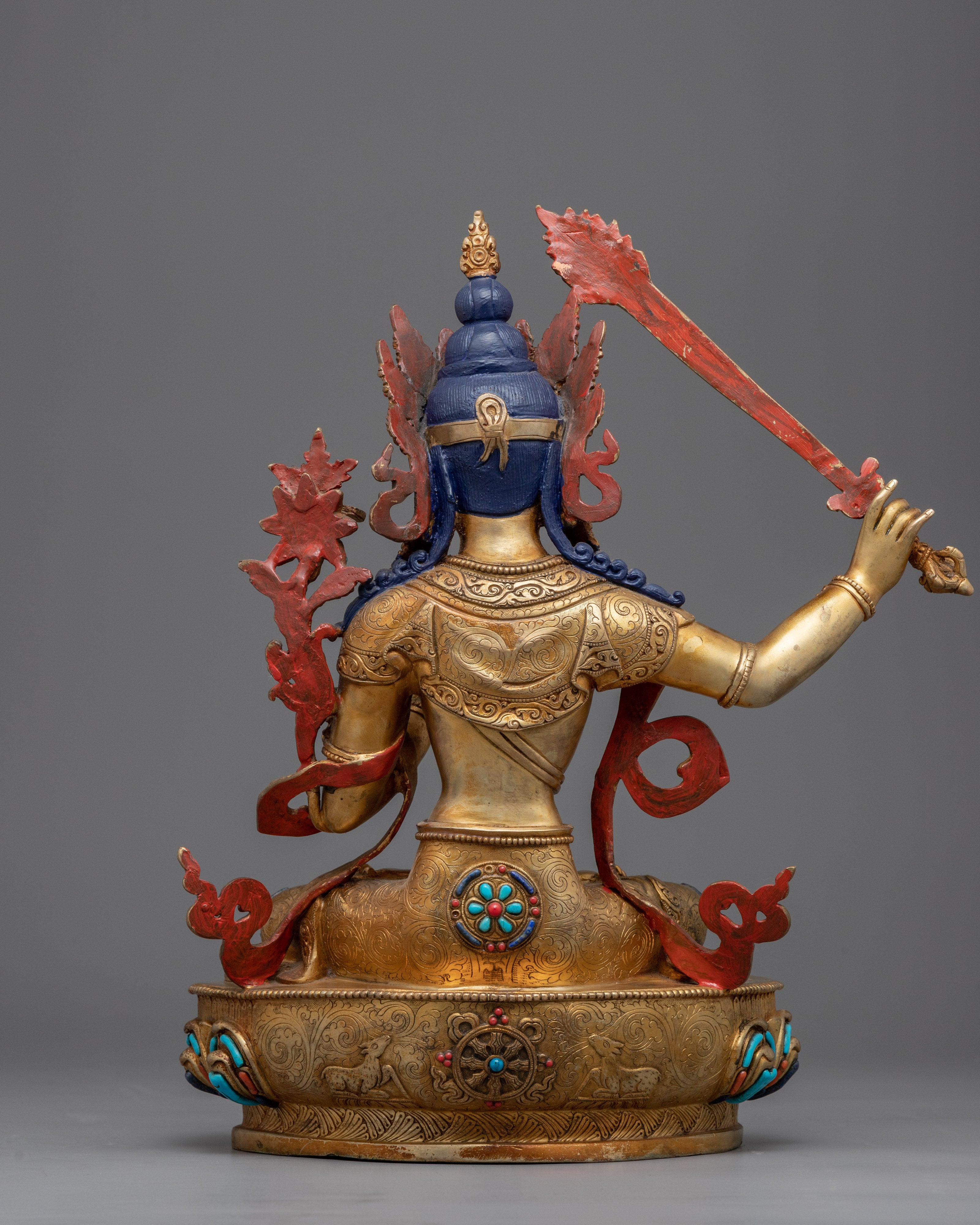 Genuine Gold Gilded Manjushri Bodhisattva of Wisdom | Himalayan Art for Meditation