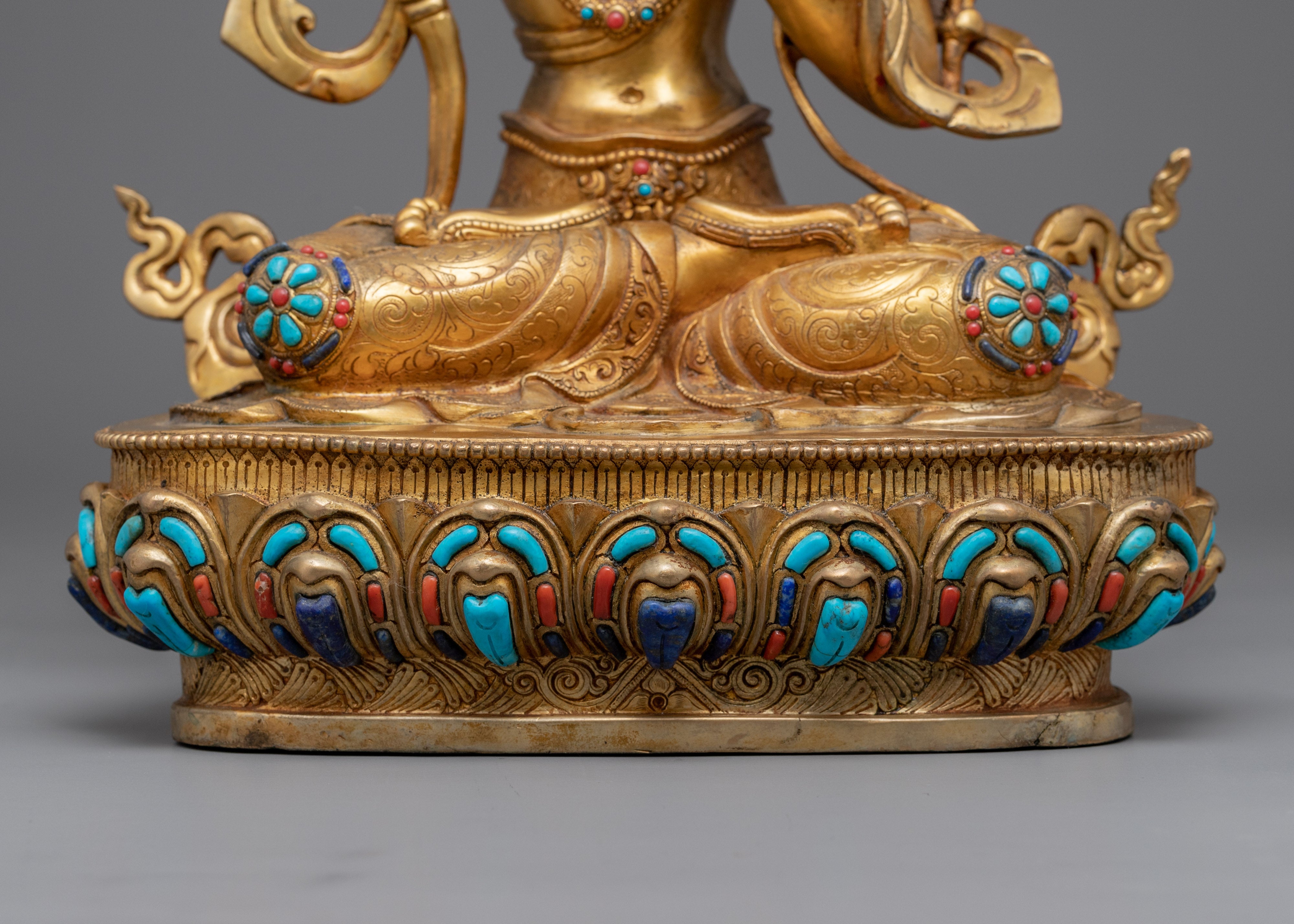 Genuine Gold Gilded Manjushri Bodhisattva of Wisdom | Himalayan Art for Meditation