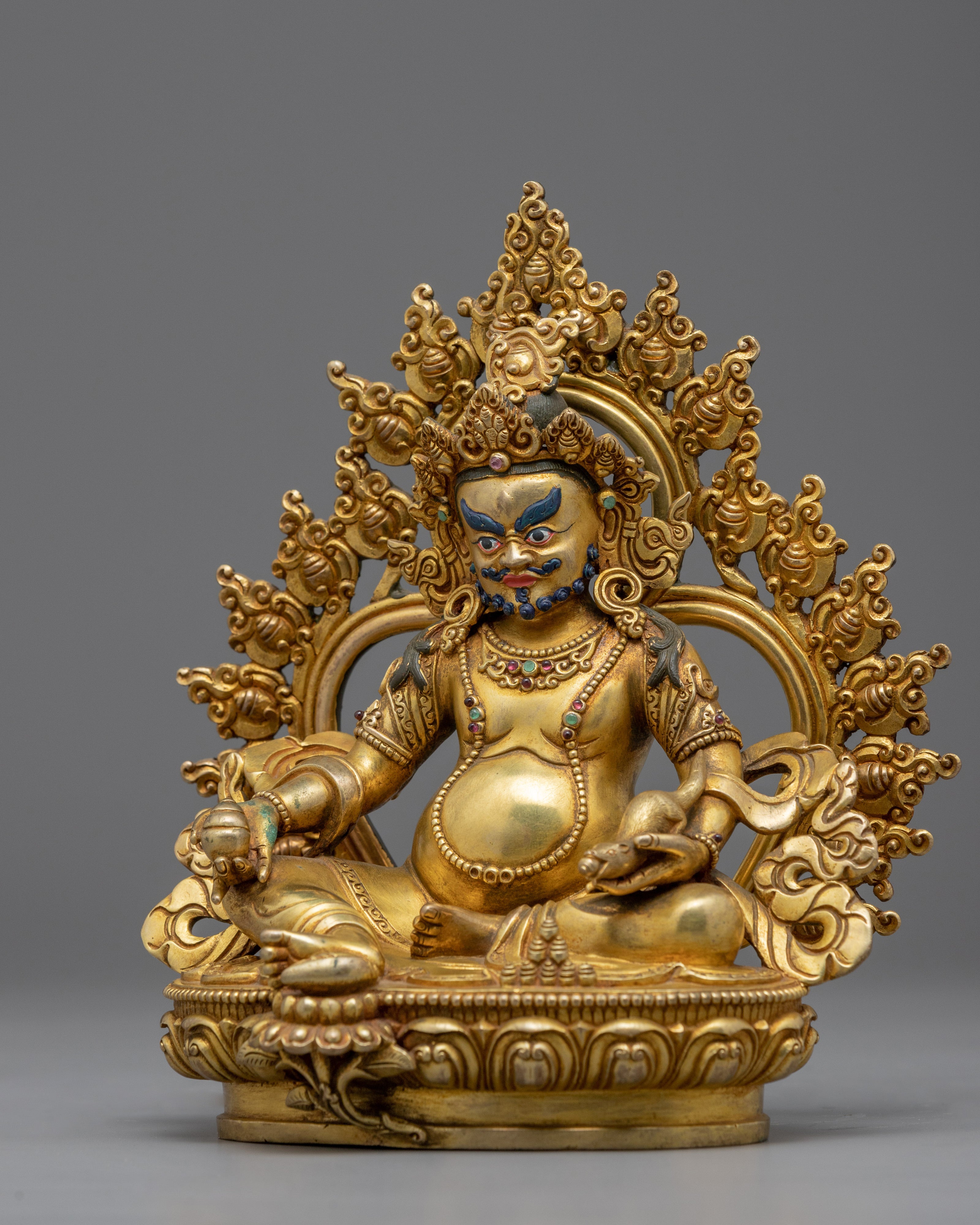 High Quality Gold-Gilded Dzambhala Statue | Traditional Handcrafted Buddhist Art
