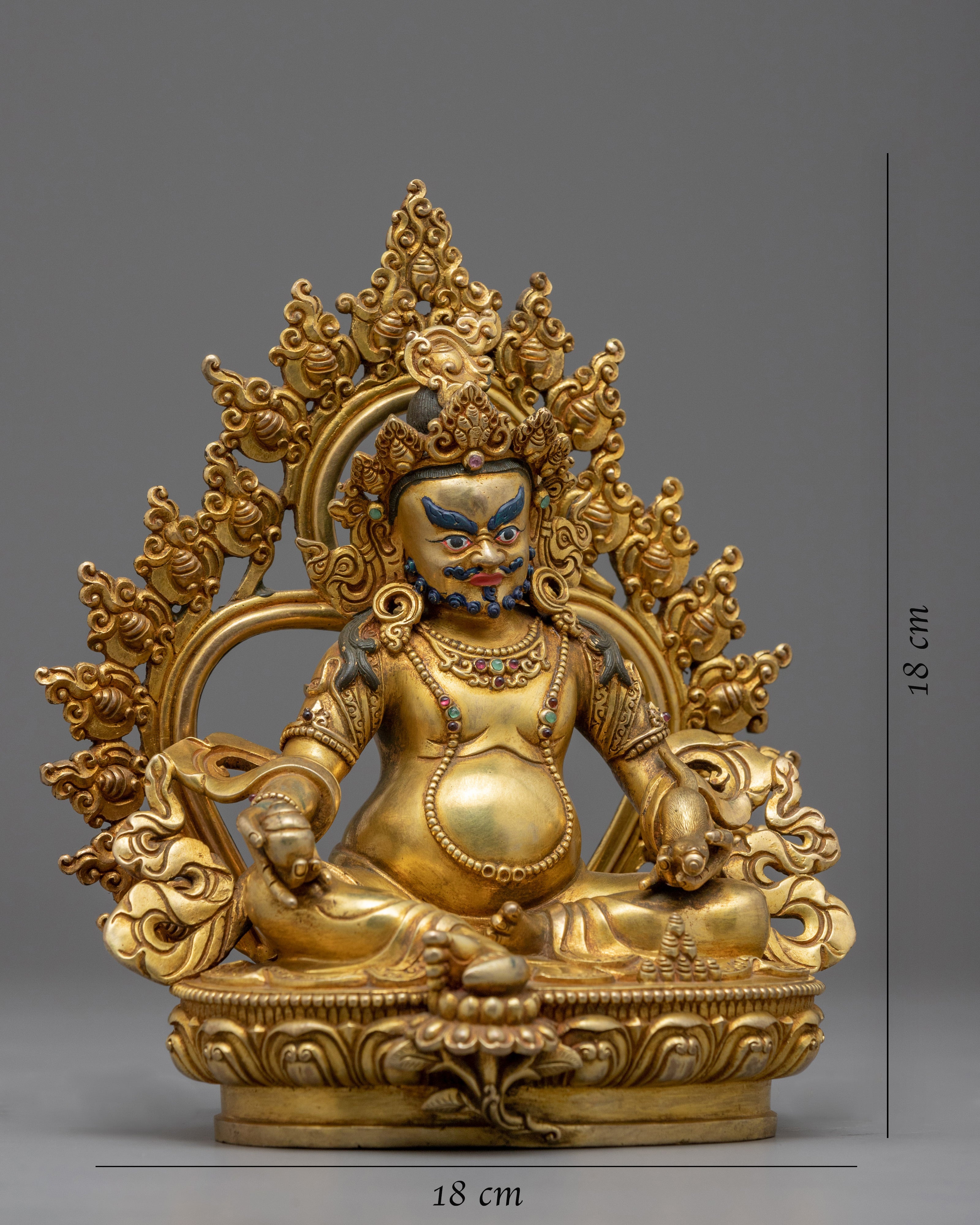 High Quality Gold-Gilded Dzambhala Statue | Traditional Handcrafted Buddhist Art