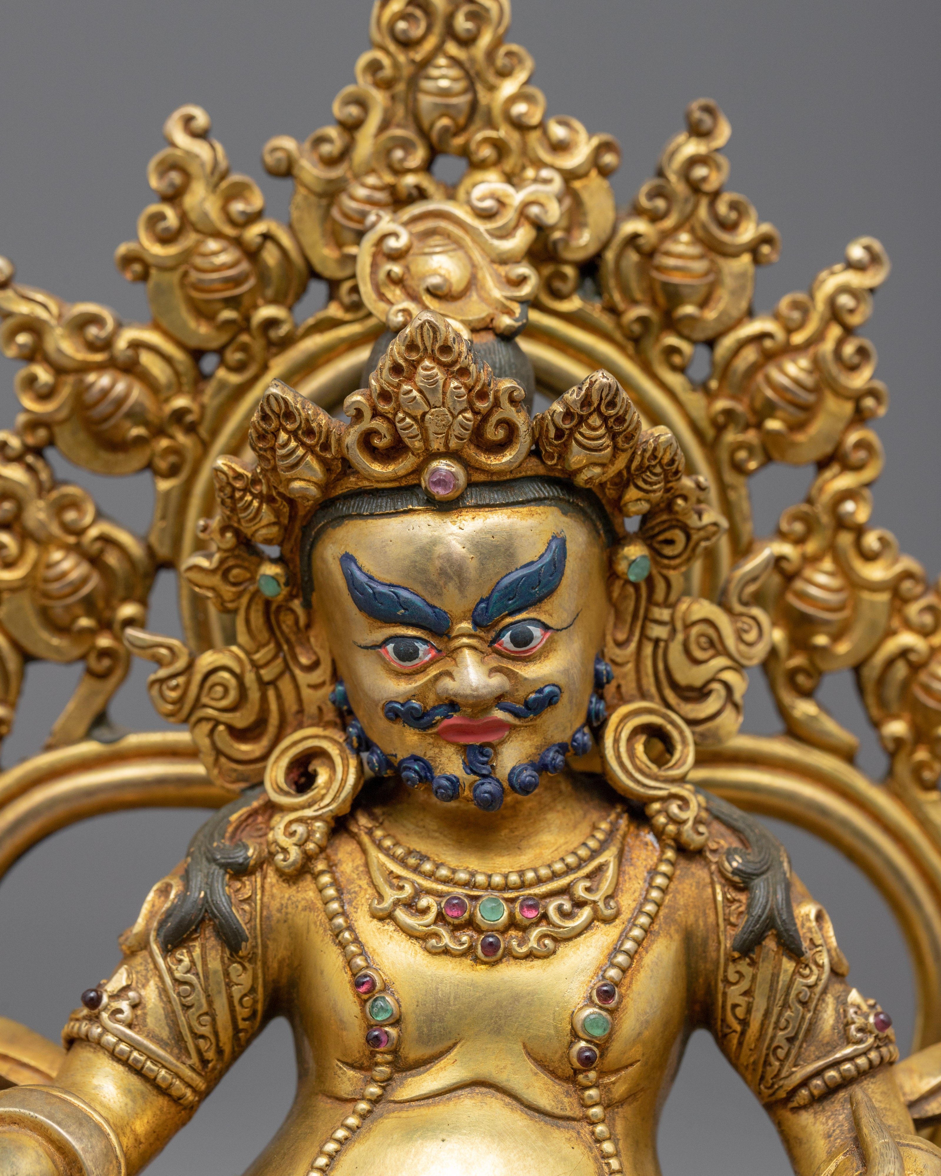 High Quality Gold-Gilded Dzambhala Statue | Traditional Handcrafted Buddhist Art