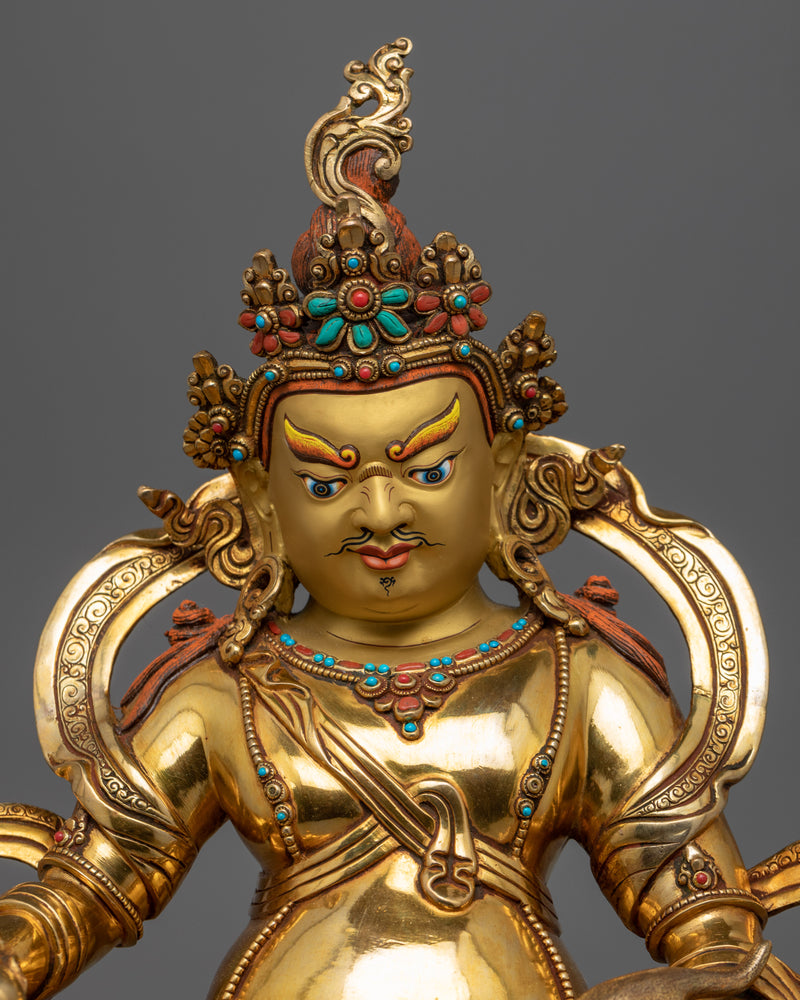 Gold Gilded Dzambhala Statue | Gold Gilded Buddhist Art