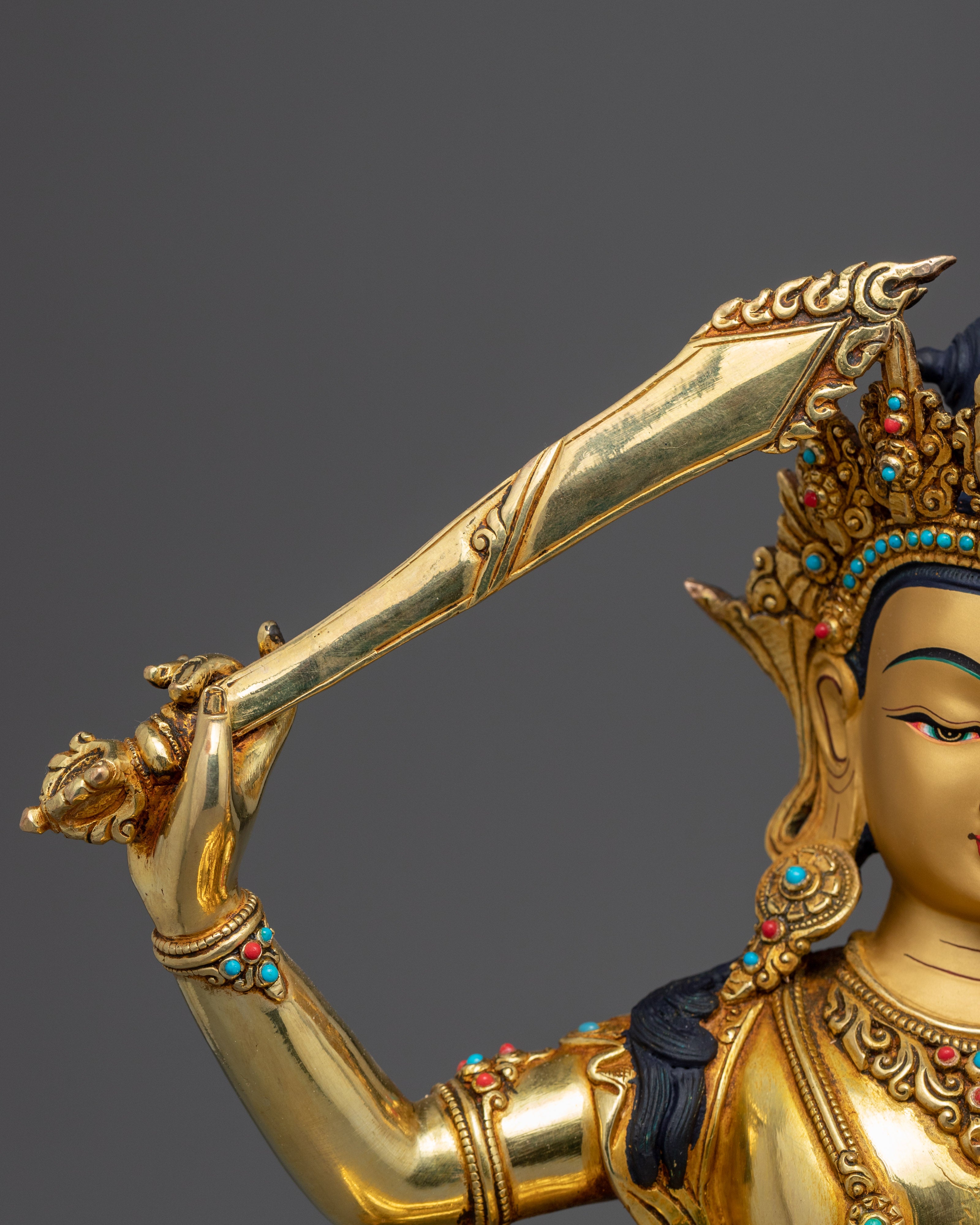Tibetan Manjushri Bodhisattva Statue for Meditation | Himalayan Buddhist Art