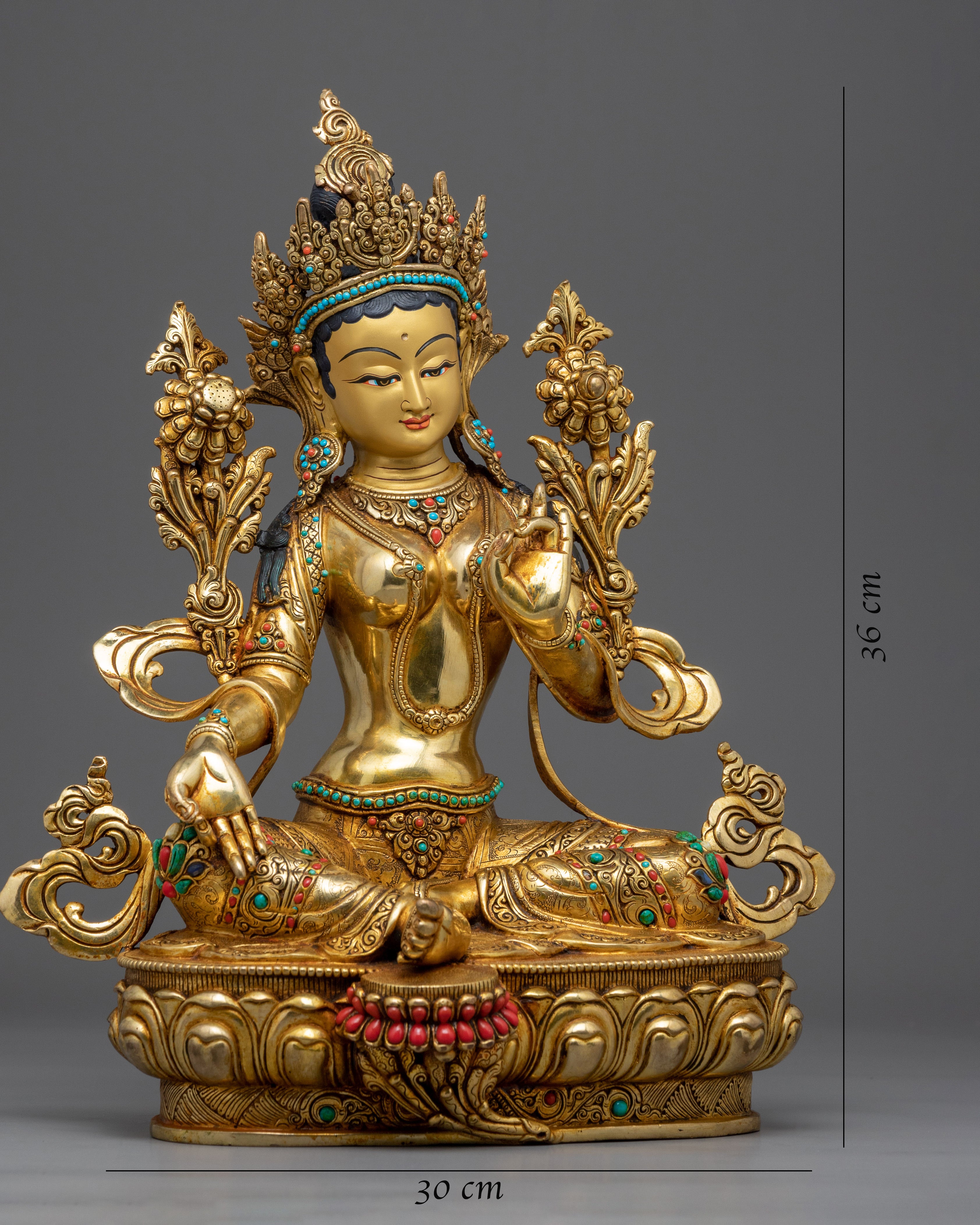 Beautiful Green Tara Sculpture | Handcrafted Buddhist Statue for Meditation