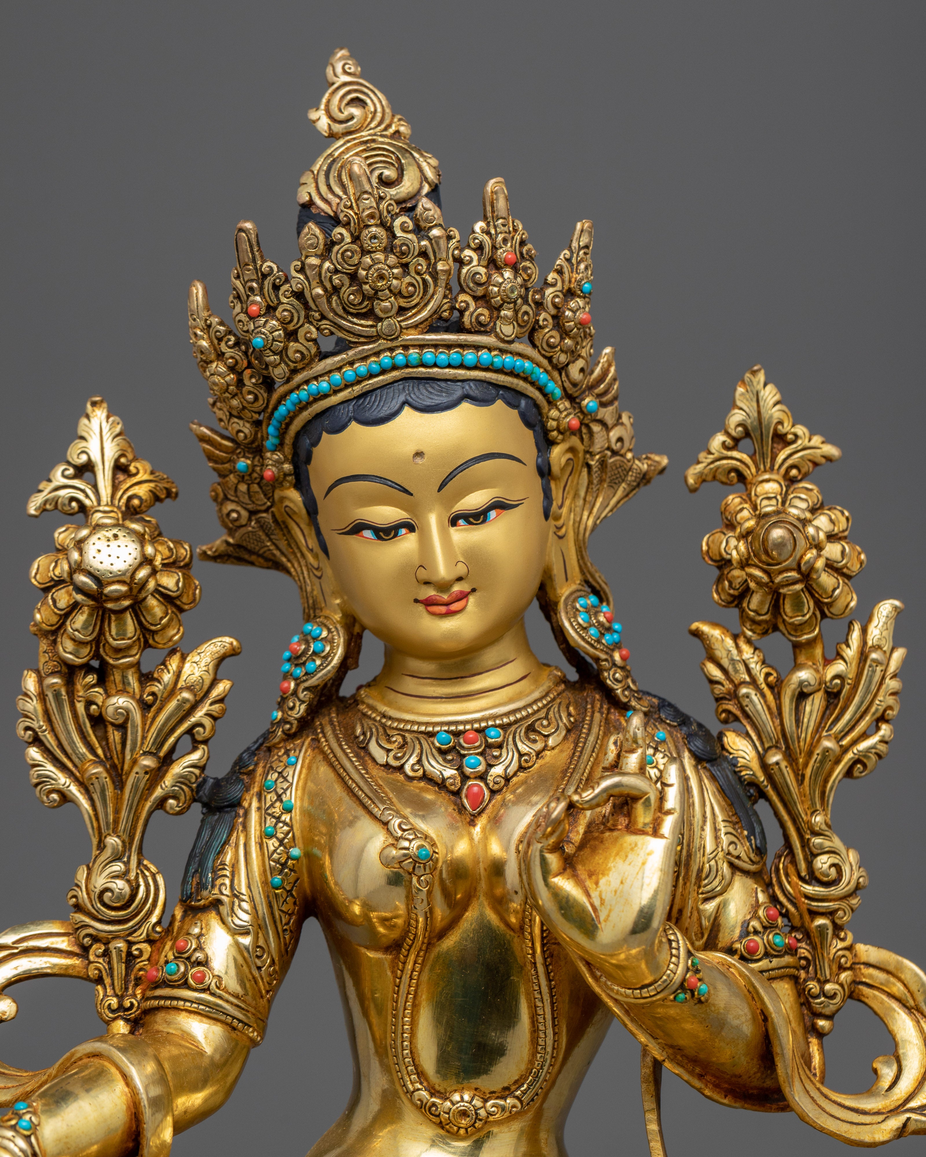 Beautiful Green Tara Sculpture | Handcrafted Buddhist Statue for Meditation