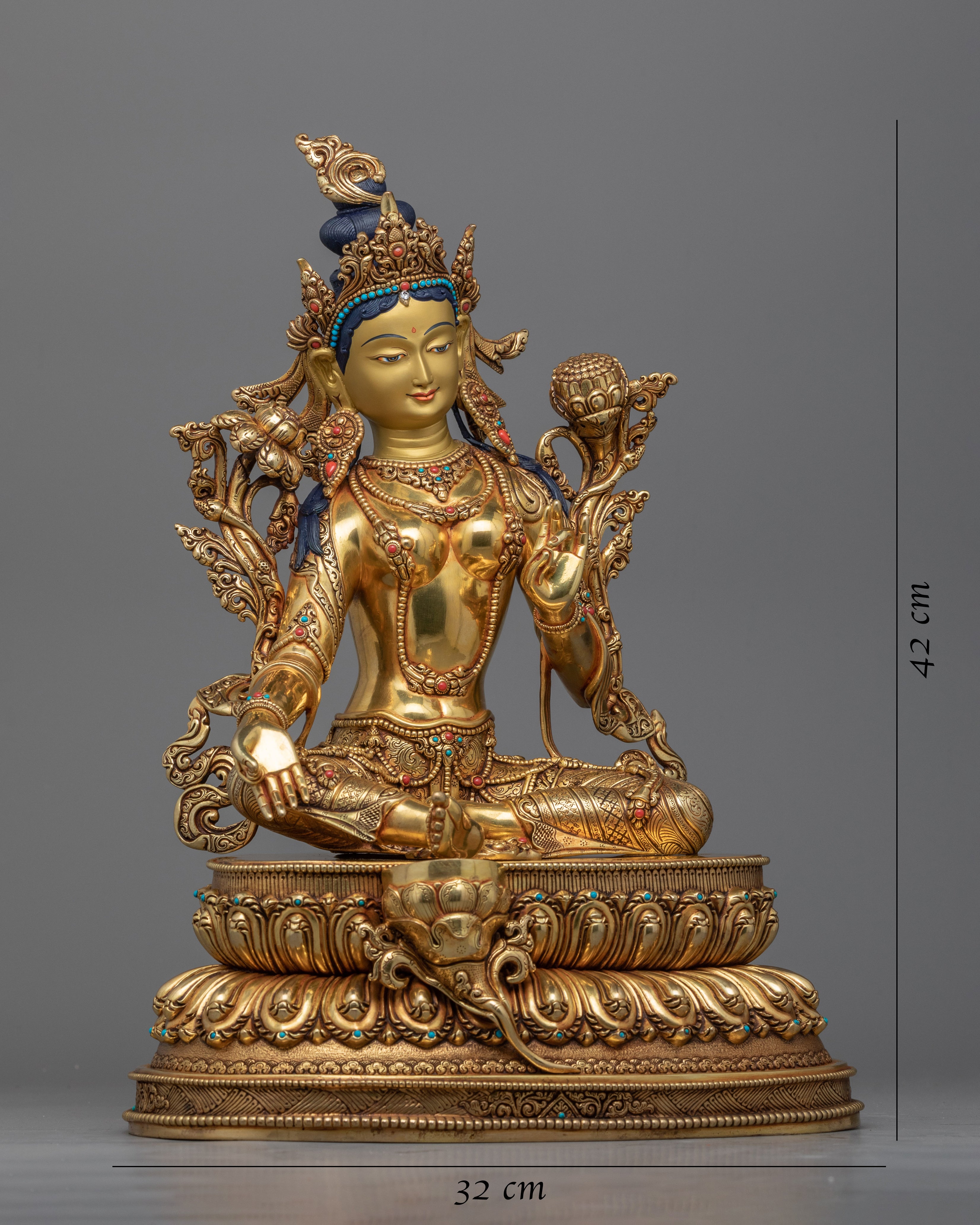 Green Tara Image Statue | Female Buddha Sculpture