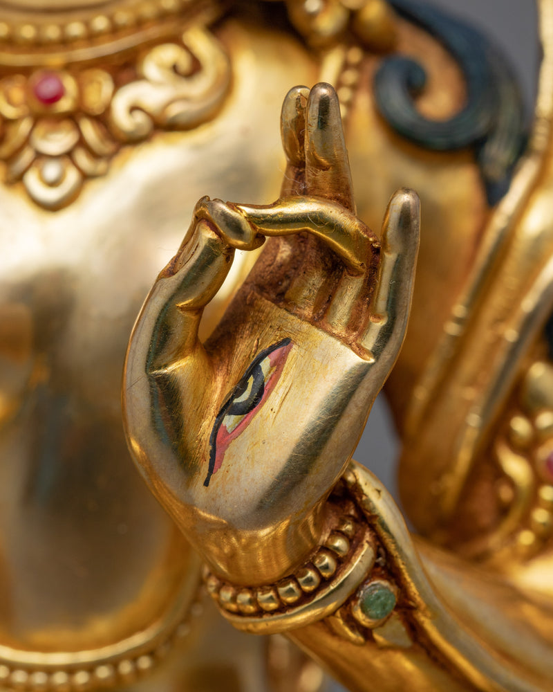 Gold Gilded Bodhisattva Statue Set | Hand Crafted Enlightened Deities of Buddhism