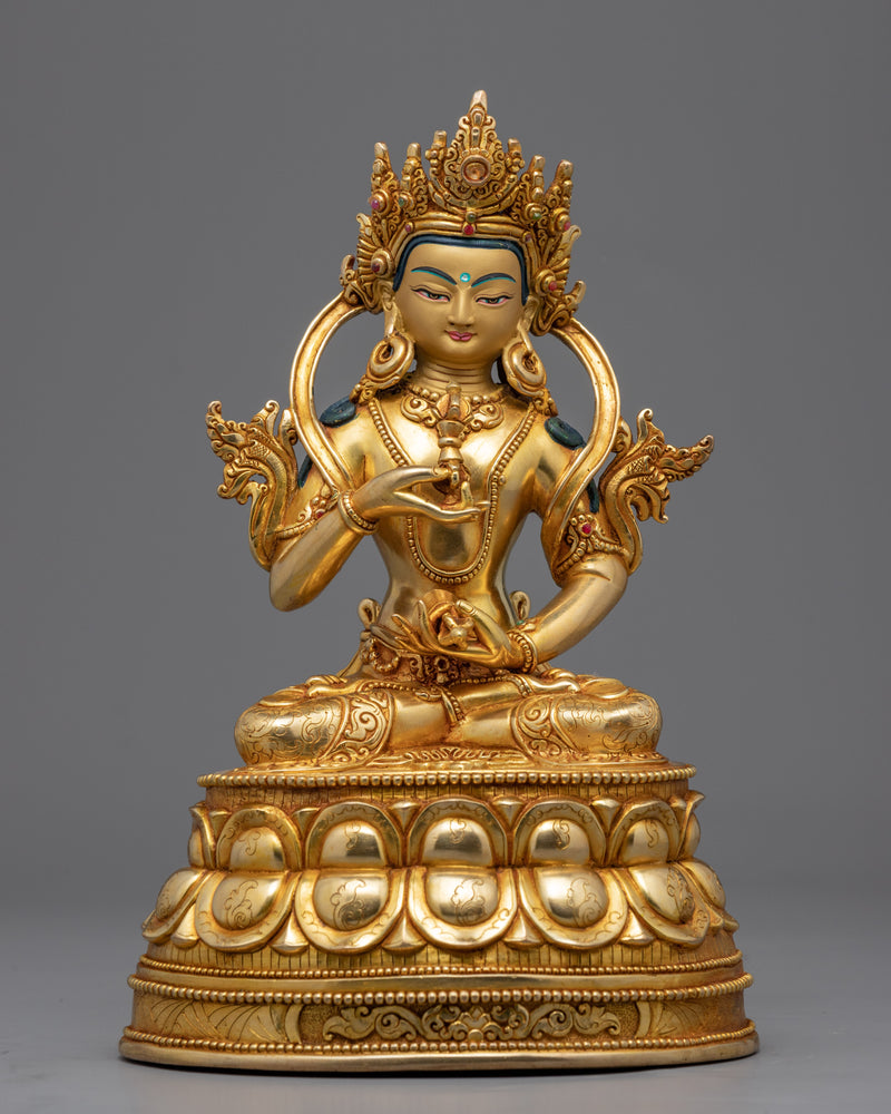 Gold Gilded Bodhisattva Statue Set | Hand Crafted Enlightened Deities of Buddhism