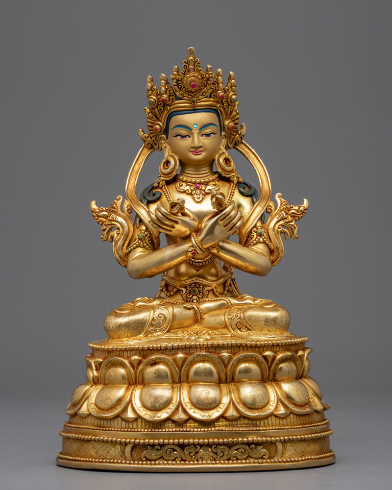 Gold Gilded Bodhisattva Statue Set | Hand Crafted Enlightened Deities of Buddhism