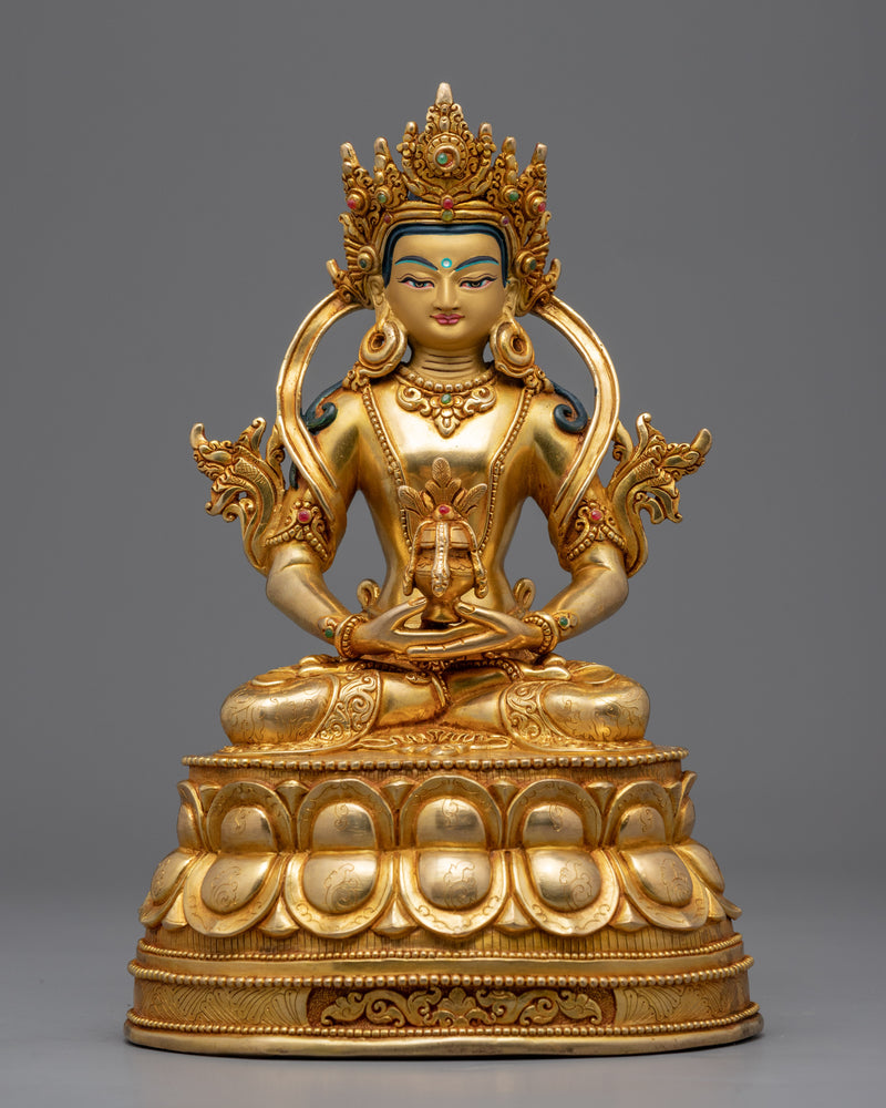 Gold Gilded Bodhisattva Statue Set | Hand Crafted Enlightened Deities of Buddhism