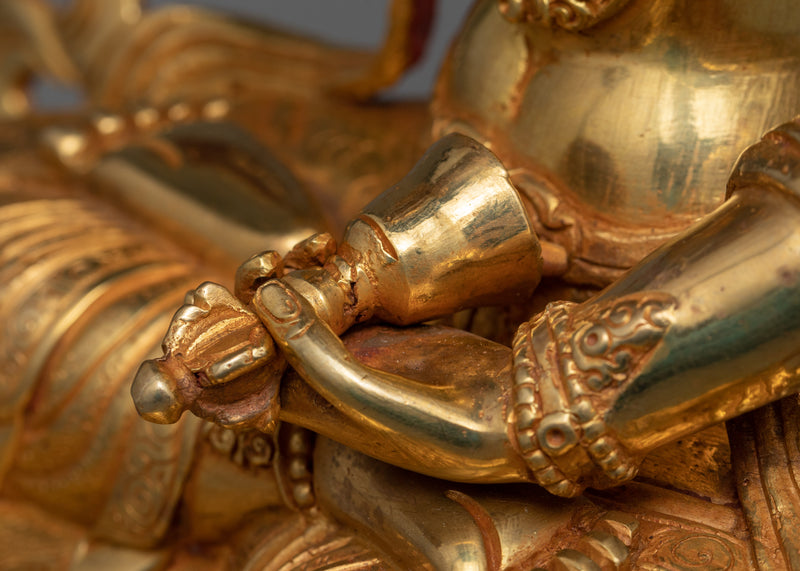 Vajrasattva Gold Statue | Tibetan Dorje Sempa Fine Sculpture