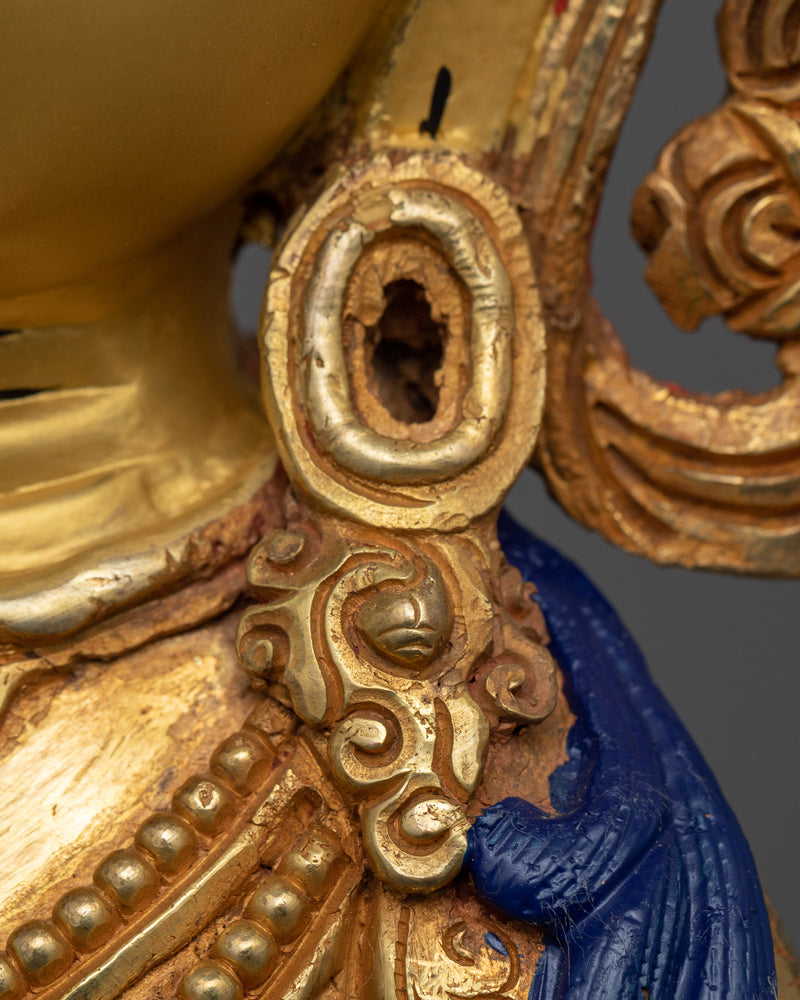Vajrasattva Gold Statue | Tibetan Dorje Sempa Fine Sculpture