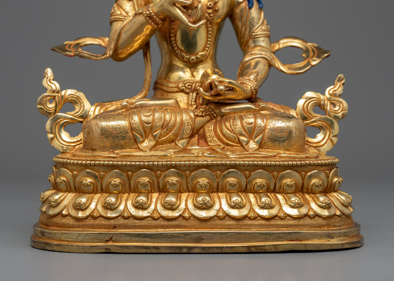 Vajrasattva Gold Statue | Tibetan Dorje Sempa Fine Sculpture