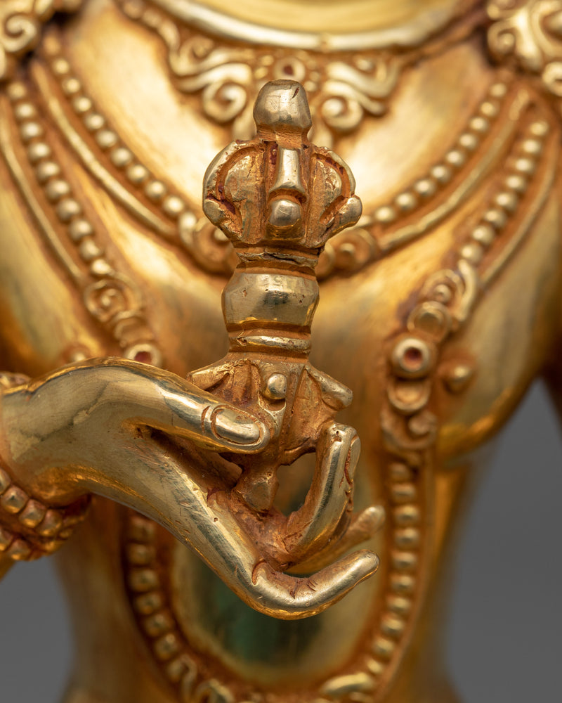 Vajrasattva Gold Statue | Tibetan Dorje Sempa Fine Sculpture