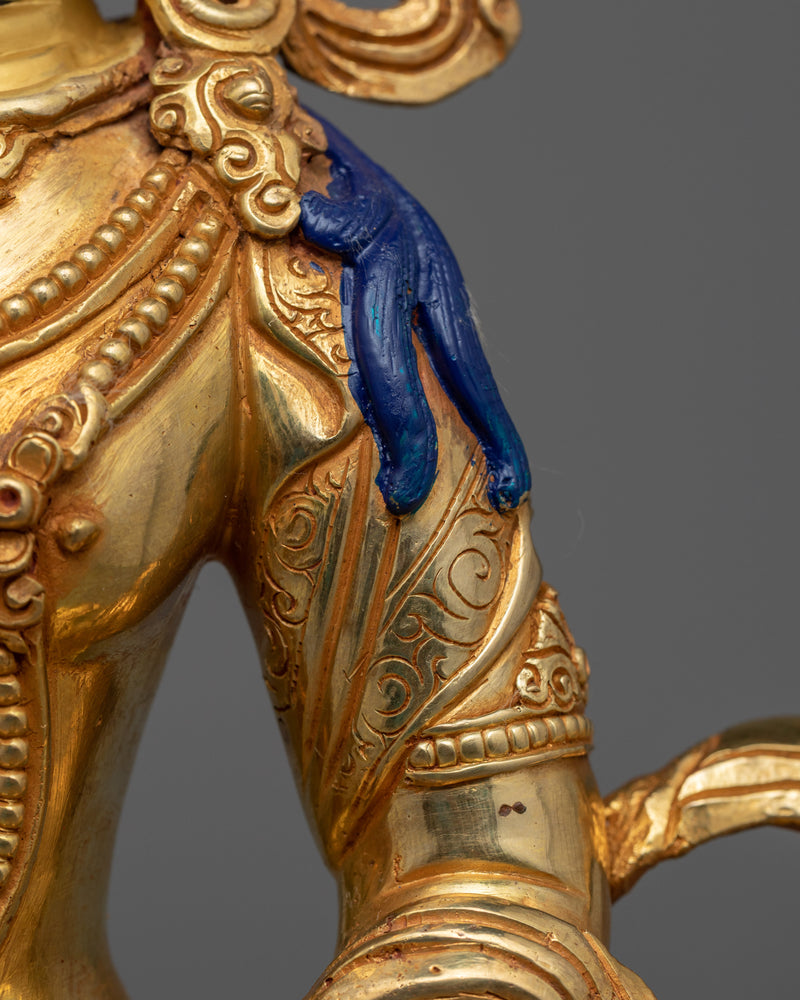 Vajrasattva Gold Statue | Tibetan Dorje Sempa Fine Sculpture