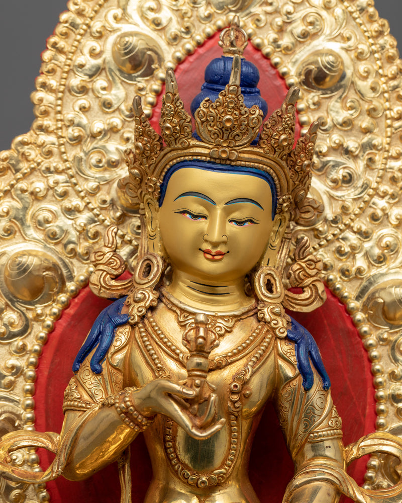 Vajrasattva Gold Statue | Tibetan Dorje Sempa Fine Sculpture