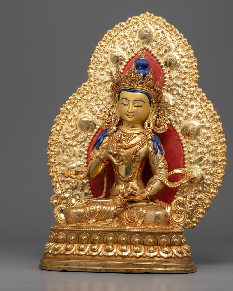Vajrasattva Gold Statue | Tibetan Dorje Sempa Fine Sculpture