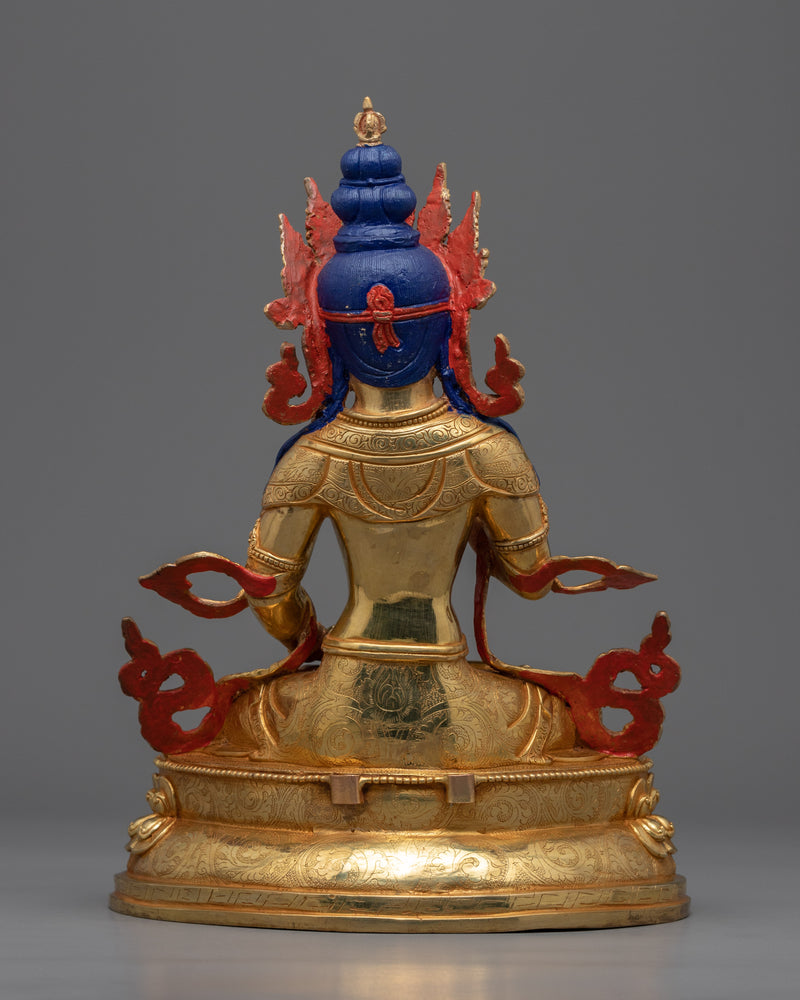 Vajrasattva Gold Statue | Tibetan Dorje Sempa Fine Sculpture