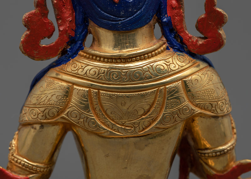 Vajrasattva Gold Statue | Tibetan Dorje Sempa Fine Sculpture