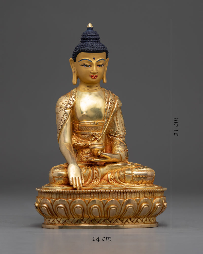 Gautam Buddha Golden Statue | Small Handmade Sculpture of Buddha Shakyamuni