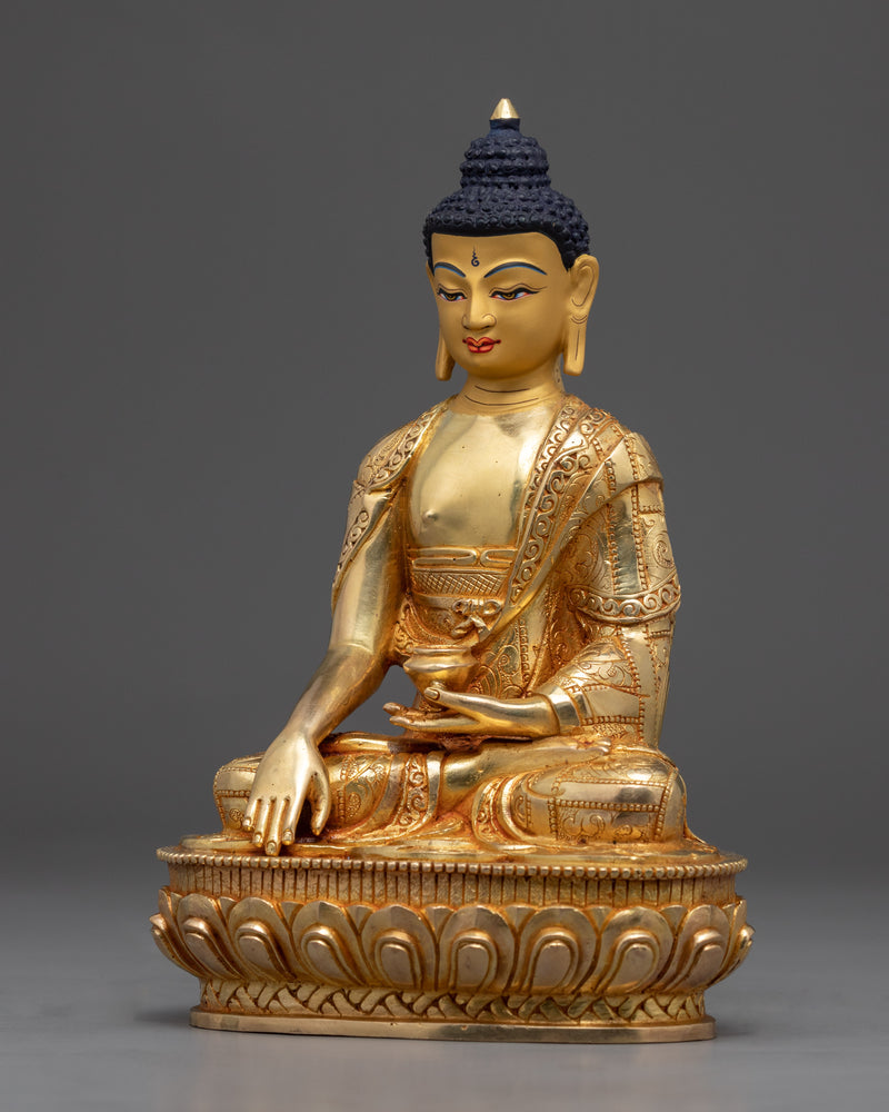 Gautam Buddha Golden Statue | Small Handmade Sculpture of Buddha Shakyamuni