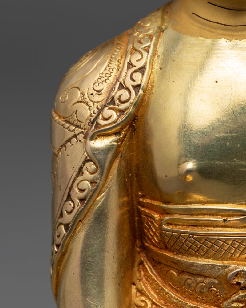 Gautam Buddha Golden Statue | Small Handmade Sculpture of Buddha Shakyamuni