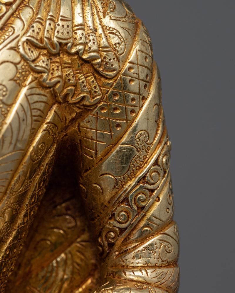 Gold Statue of Buddha | Traditional Himalayan Fine Artwork