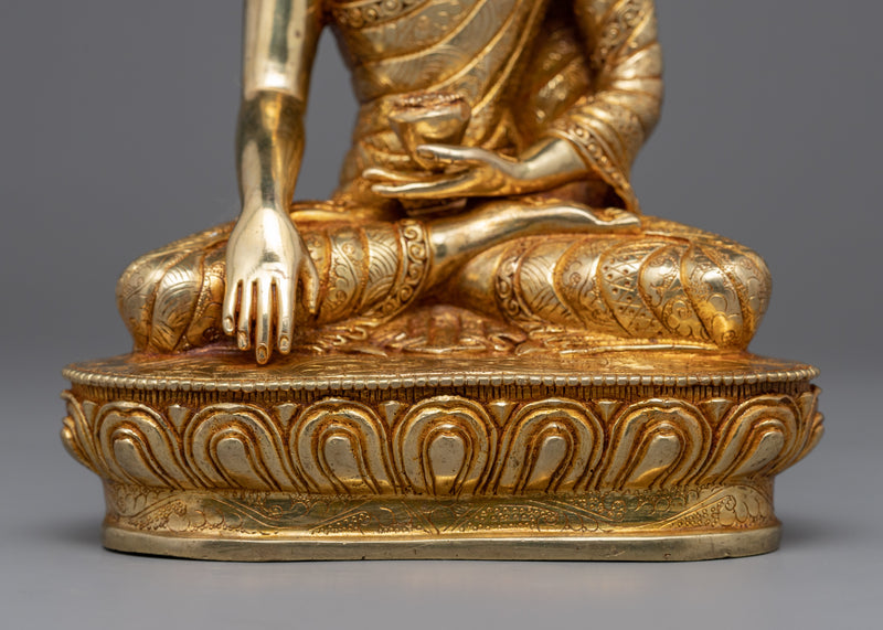 Gold Statue of Buddha | Traditional Himalayan Fine Artwork