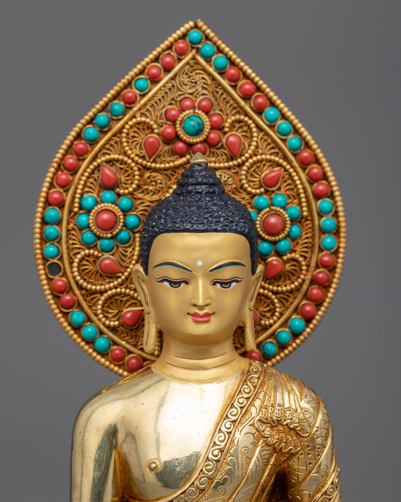 Gold Statue of Buddha | Traditional Himalayan Fine Artwork