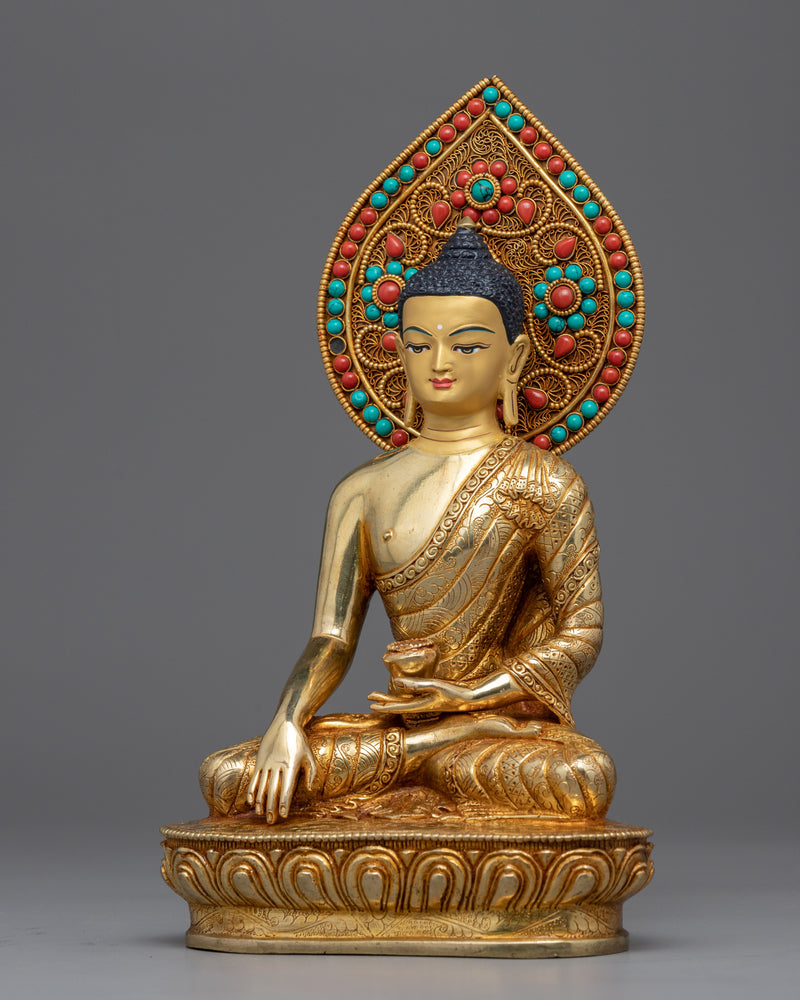 Gold Statue of Buddha | Traditional Himalayan Fine Artwork