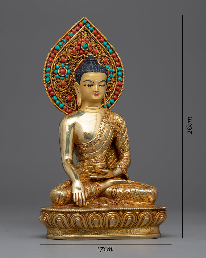 Gold Statue of Buddha | Traditional Himalayan Fine Artwork