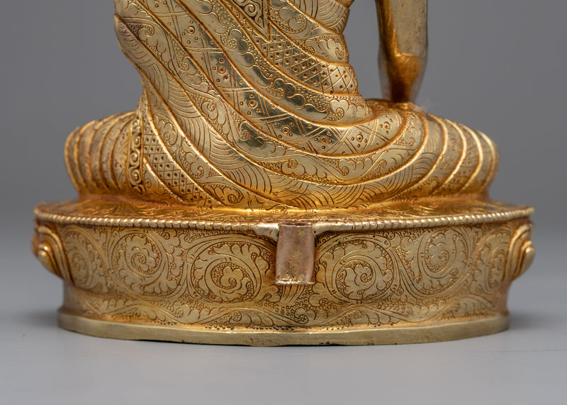 Gold Statue of Buddha | Traditional Himalayan Fine Artwork