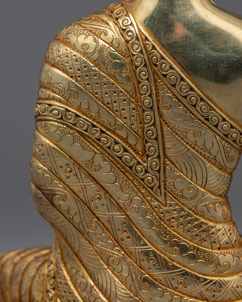 Gold Statue of Buddha | Traditional Himalayan Fine Artwork