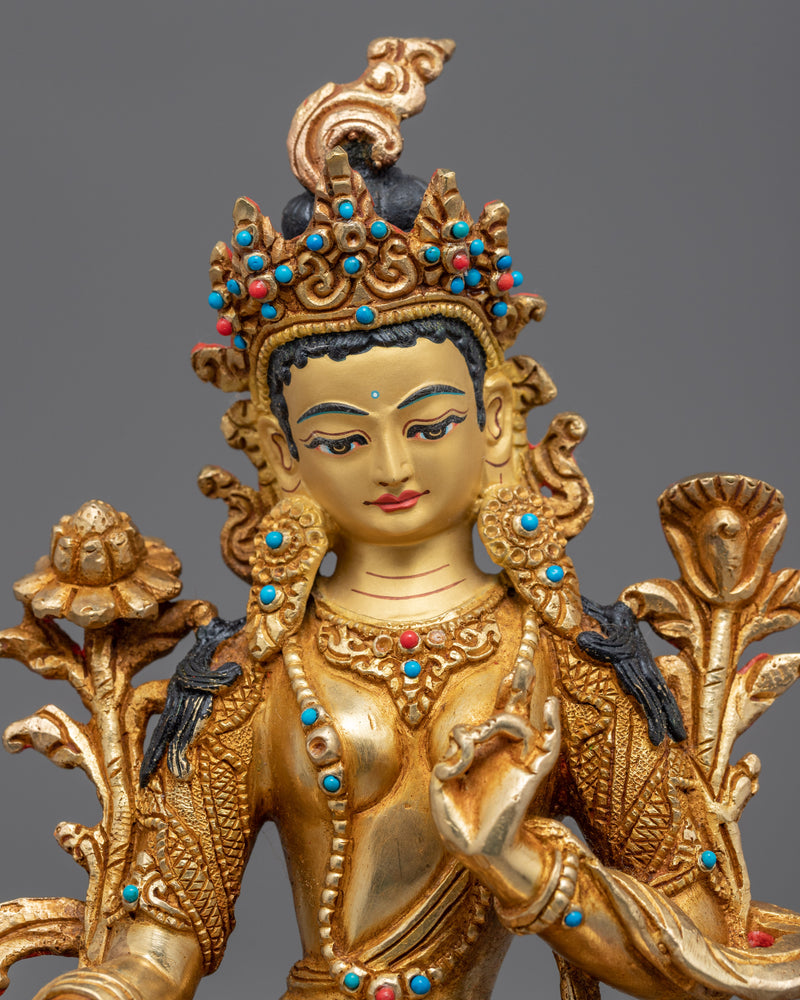 Green Tara Statues | Hand-Carved Himalayan Artwork of Mother Tara