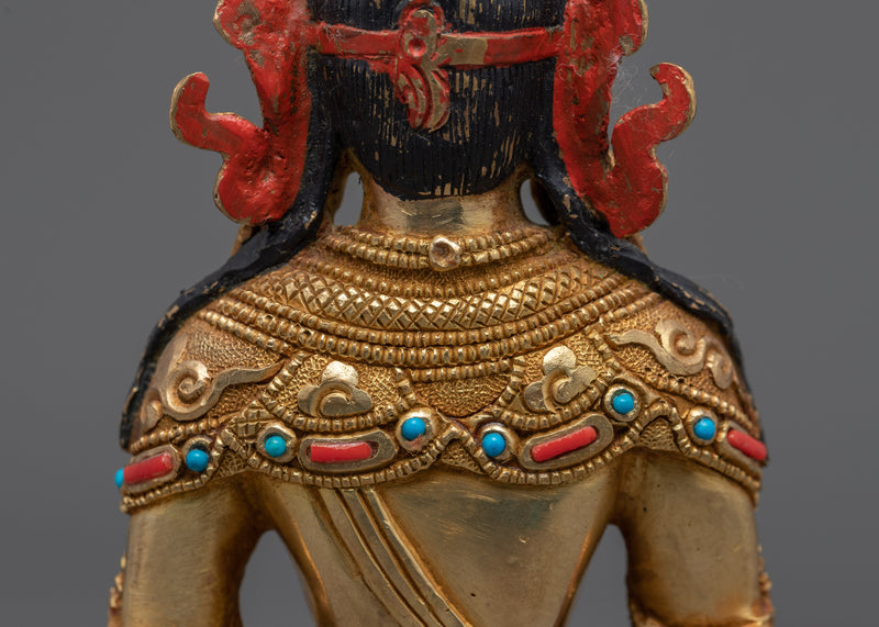 Amitayus Buddha of Infinite Life | Gold Gilded Nepali Figurine