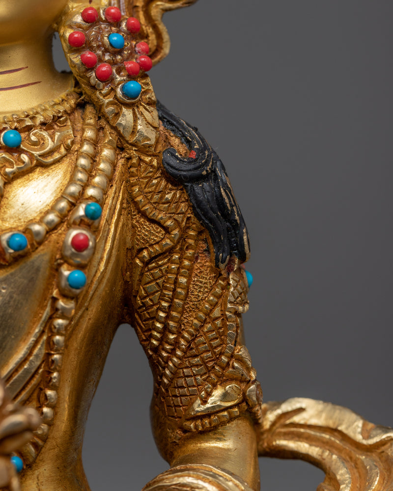 Amitayus Buddha of Infinite Life | Gold Gilded Nepali Figurine