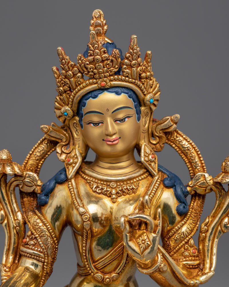 Buddha Statue Green Tara | Handmade Female Goddess