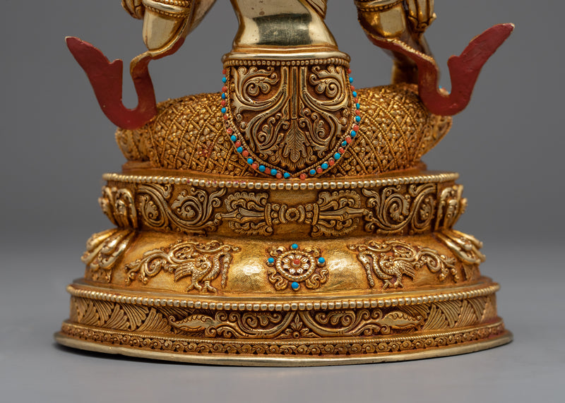 Buddha Statue Green Tara | Handmade Female Goddess